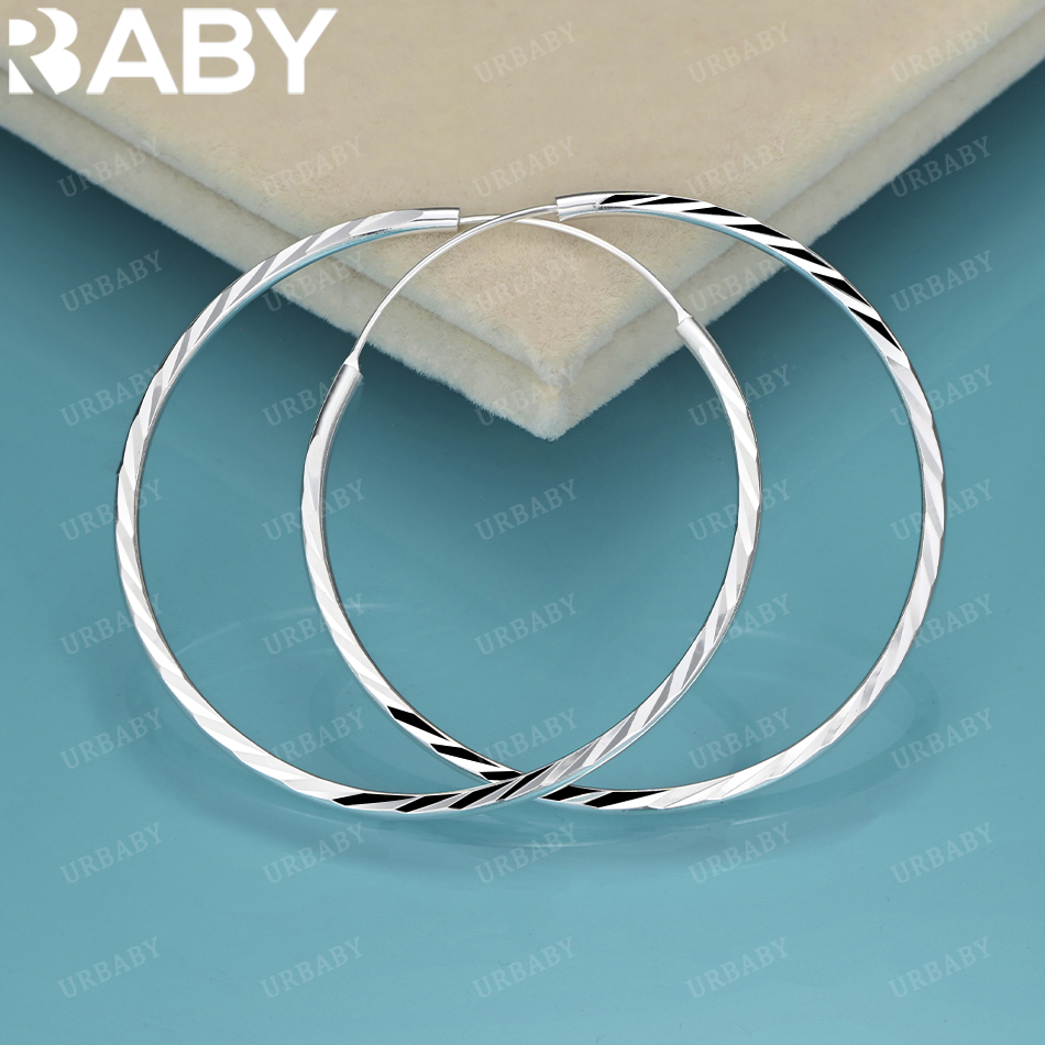 Statement Earrings Oversized - URBABY 925 Sterling Silver 35mm&50mm Big