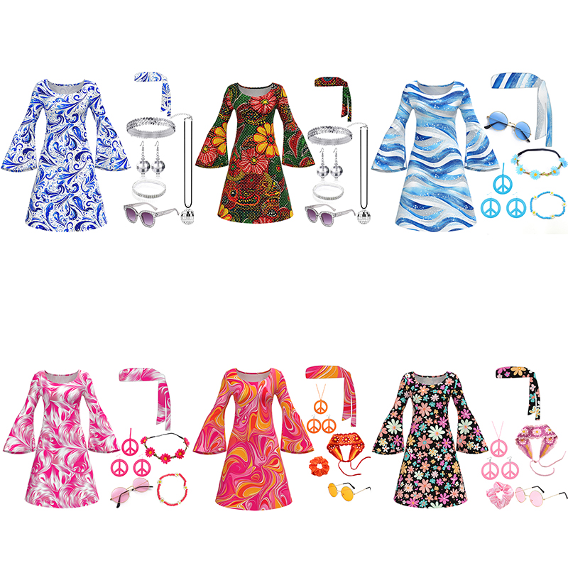 Women'S Accessories In The 60S - 60s 70s Disco Dress 7 Piece