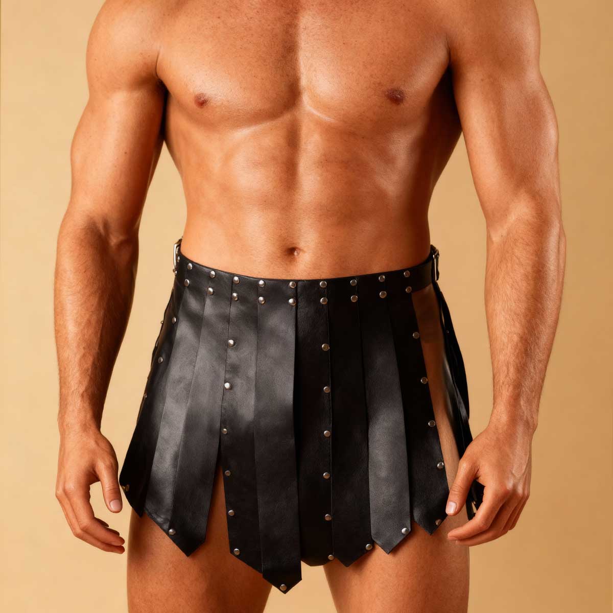 Women'S Kilt Accessories - Black Faux Leather Kilt - Men's