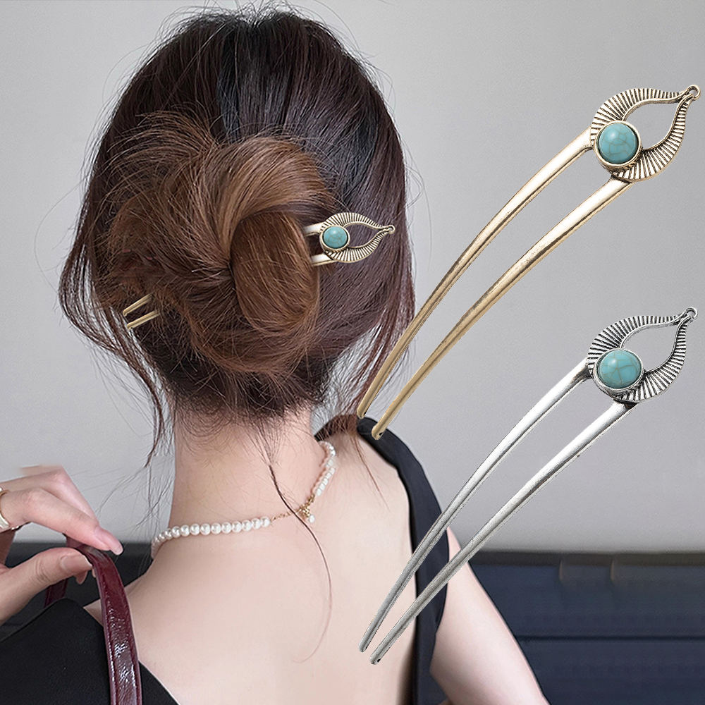 Women'S Accessories List - Egypt Turquoise U Shape Hair Fork