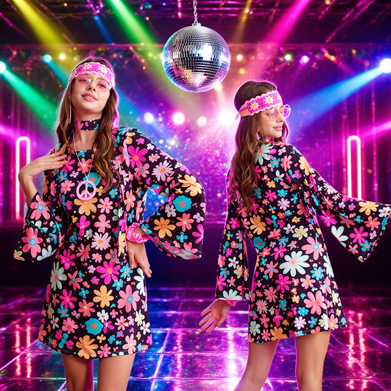 60s 70s Disco Dress 7 Piece Hi - Women'S Accessories In The 60S review and price