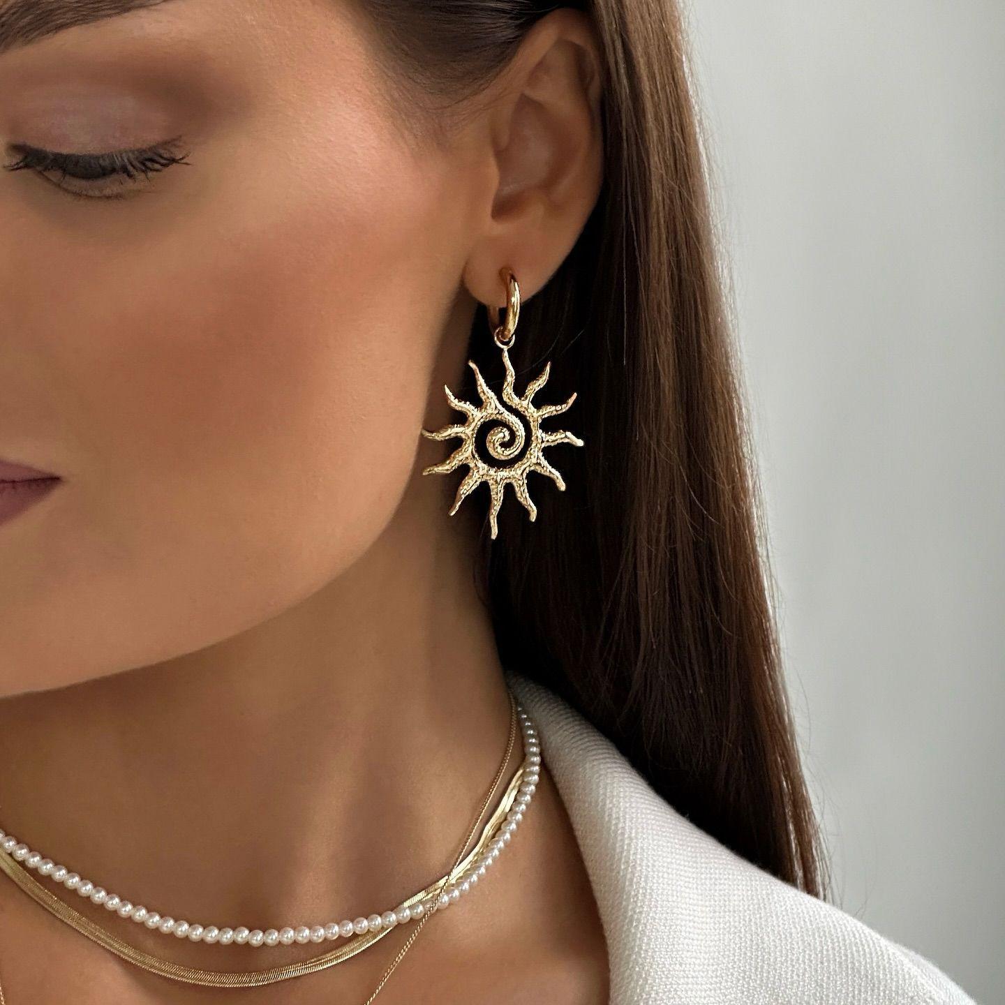 Sunflower Earrings Light Luxur - Women Accessories Shop Online review and price