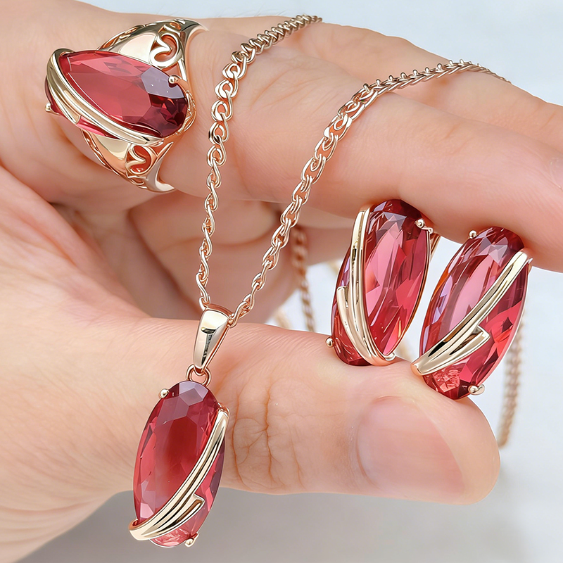 Kinel Hot Big Red Natural Zirc - Statement Earrings Oversized review and price