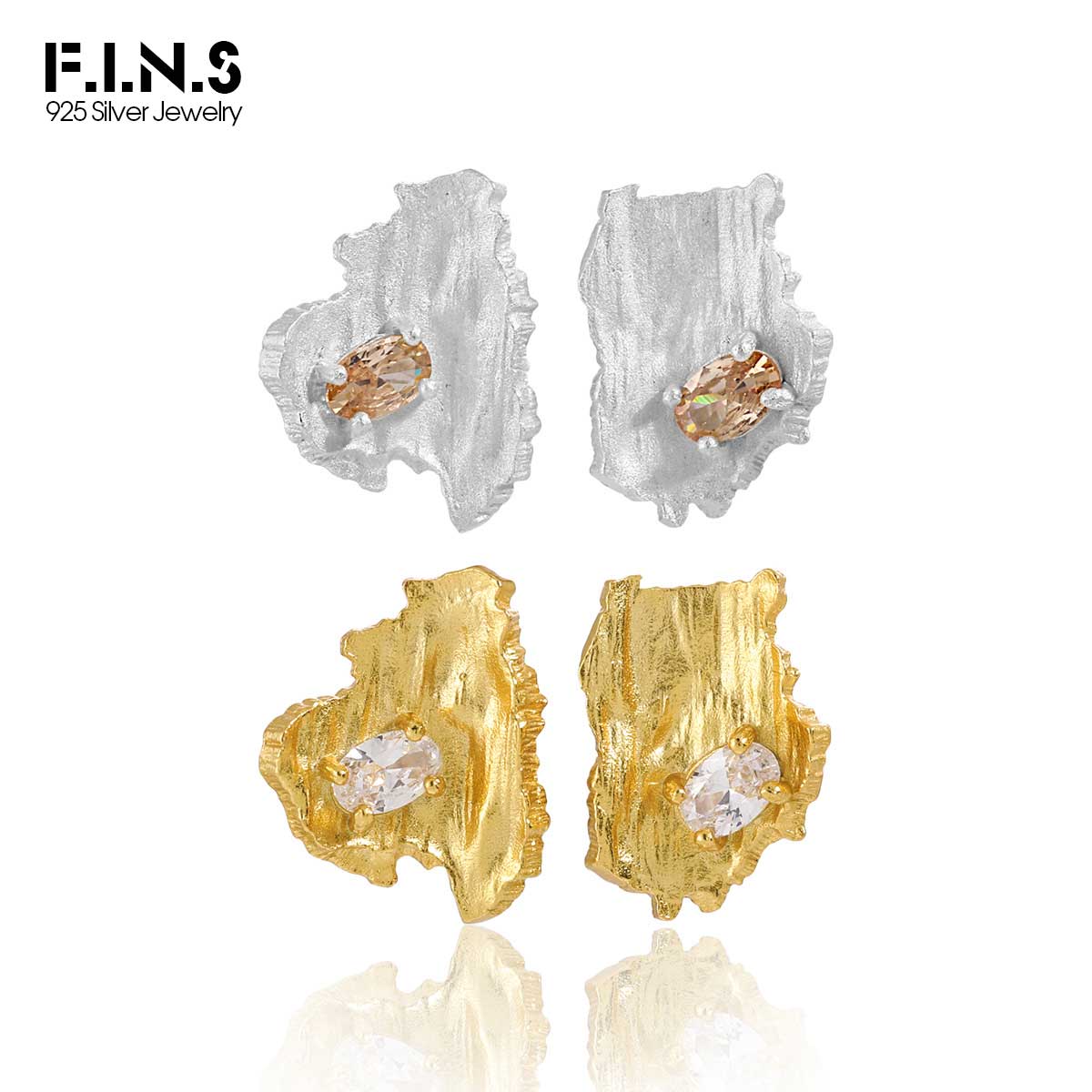 F.I.N.S Geometric Asymmetric S - Statement Earrings Oversized review and price