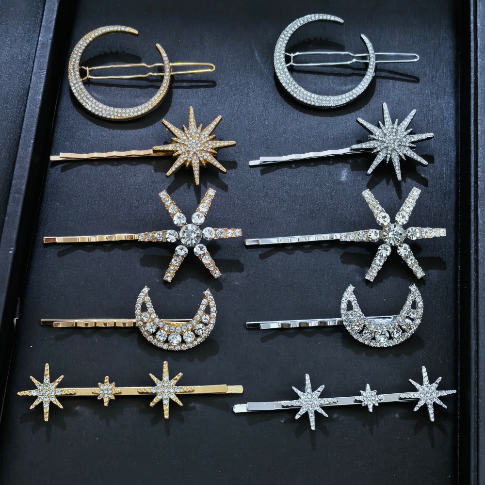 3/4 pcs set Crystal Star Hairp - Women'S Accessories List review and price