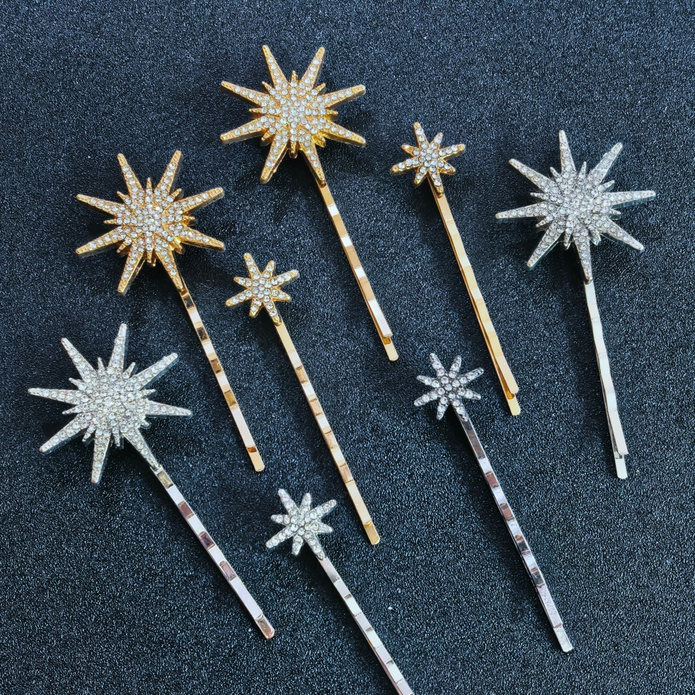 3/4 pcs set Crystal Star Hairp - Women'S Accessories List review and price