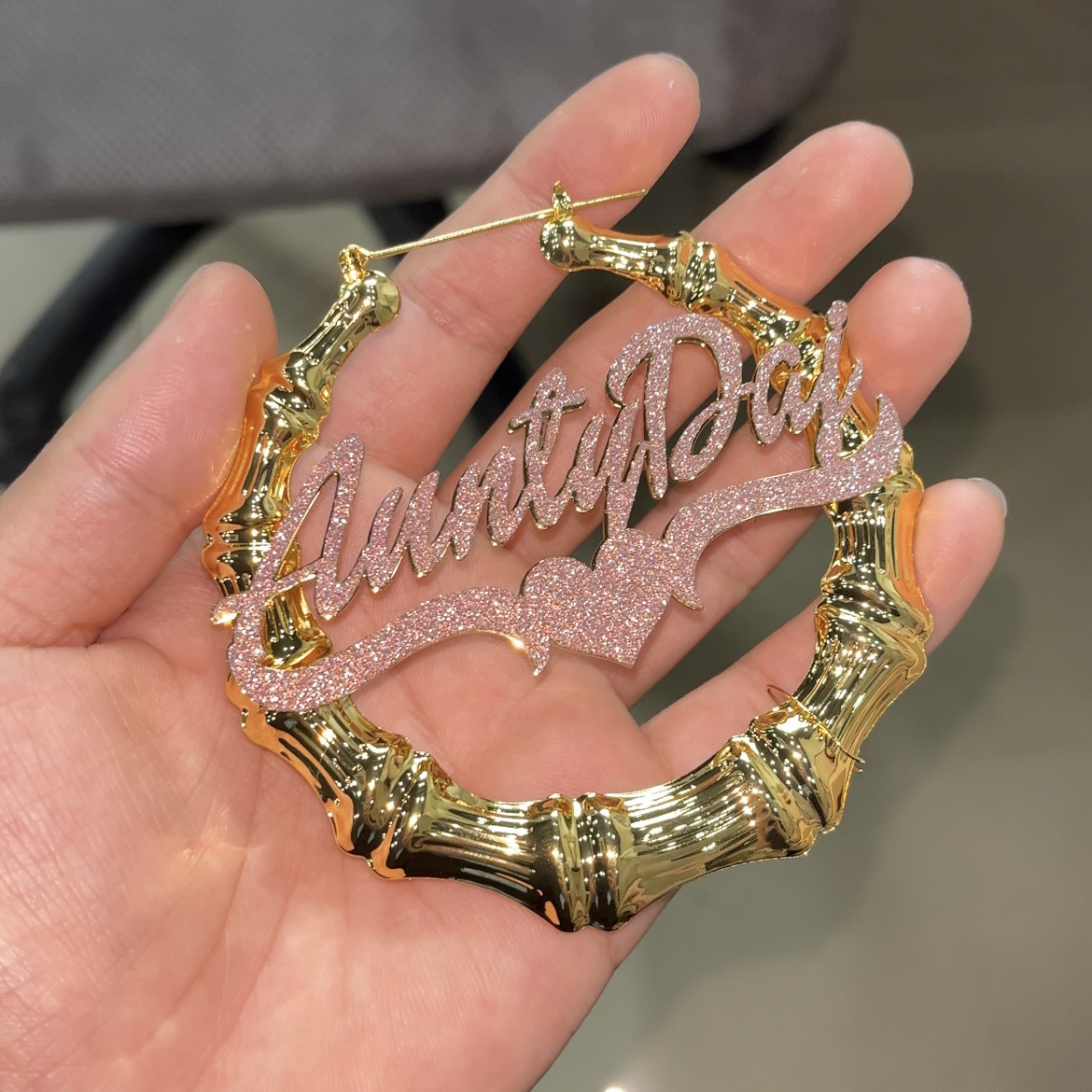 Custom Name Bamboo Earrings Pe - Statement Earrings Oversized review and price