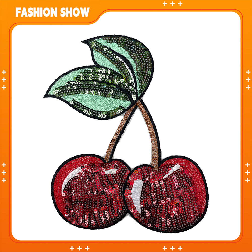 Sequin Cherry Embroidery Patch - Accessories Brand For Women review and price