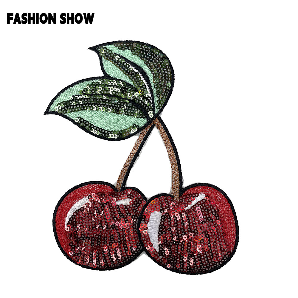 Sequin Cherry Embroidery Patch - Accessories Brand For Women review and price