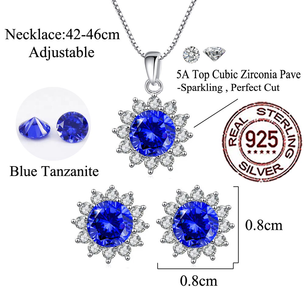 QooLady Silver 925 Elegant Blu - Statement Earrings Oversized review and price